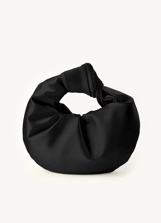 French Pleated Satin Evening Clutch