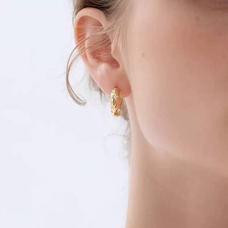 Rainbow Gemstone Doughnut Earrings