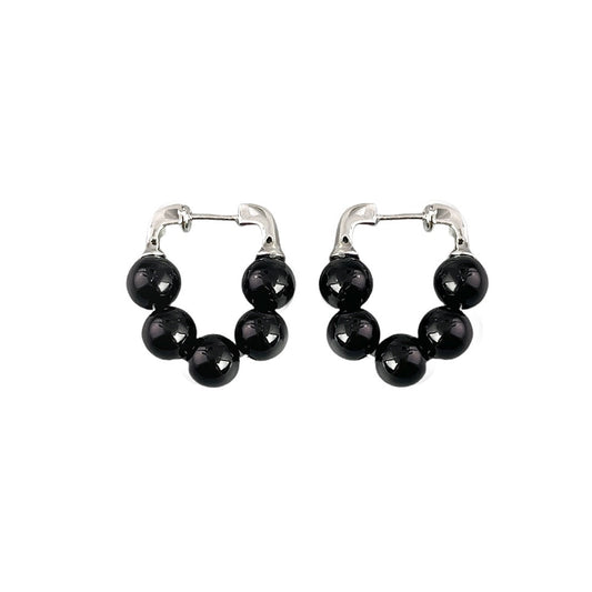 Black Onyx Sterling Silver Earrings
