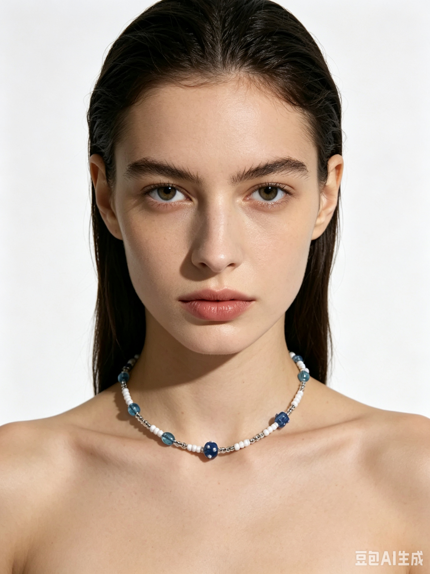 Misty Ocean Shard Beaded Necklace
