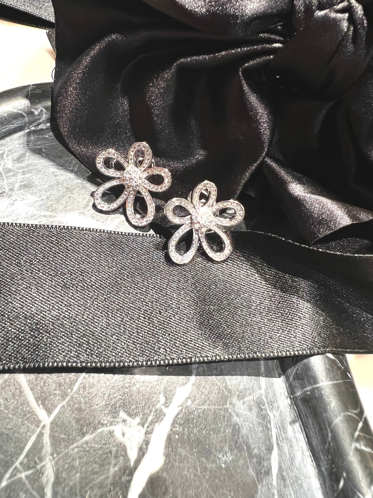 Floral Crystal Stud Earrings