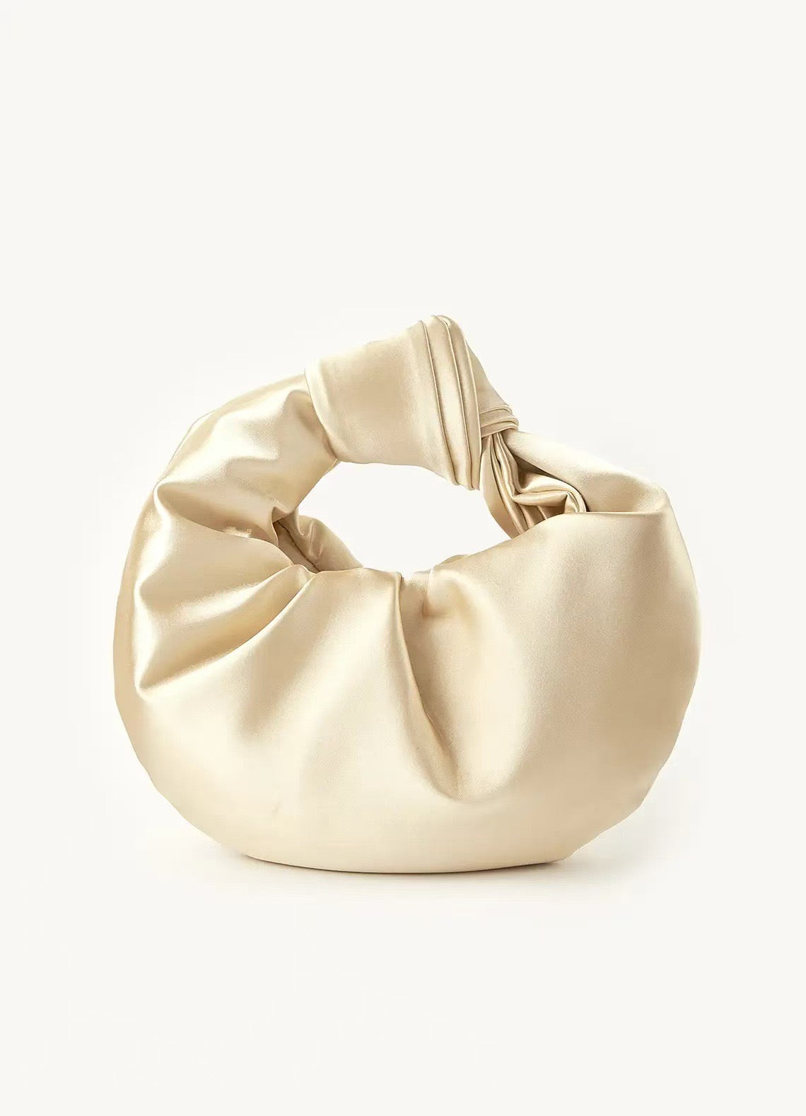 French Pleated Satin Evening Clutch