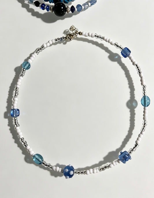 Misty Ocean Shard Beaded Necklace