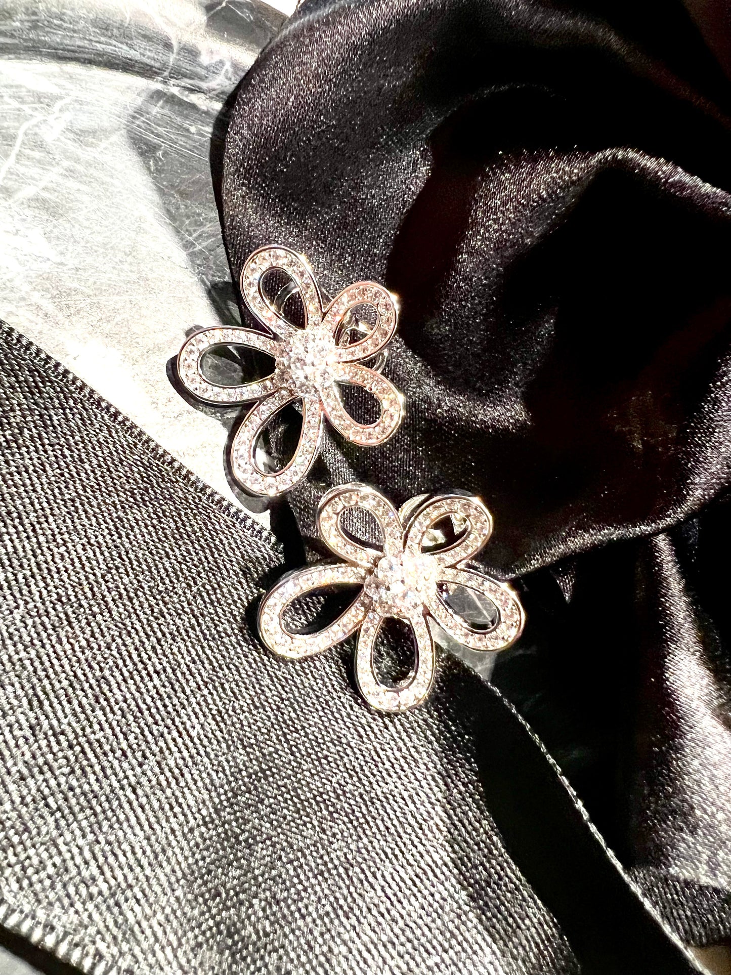 Floral Crystal Stud Earrings