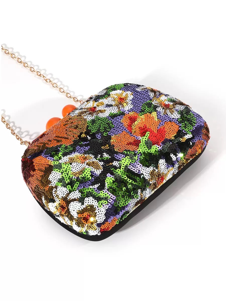 Glitter sequin evening clutch