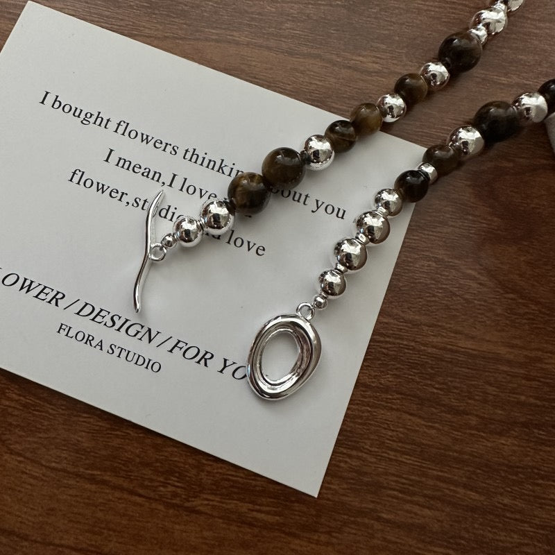 "Elegant Tiger's Eye Sterling Silver Pendant Necklace"