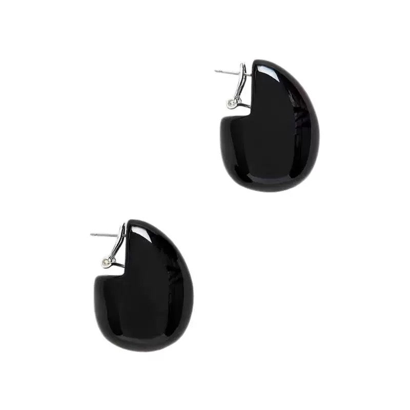 Avocado Resin Teardrop Earrings