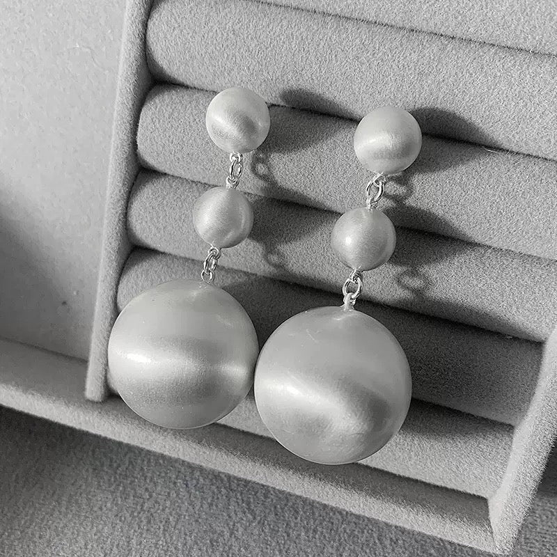 Parisian Chic Textured Orb Earrings - Duo Sizes"