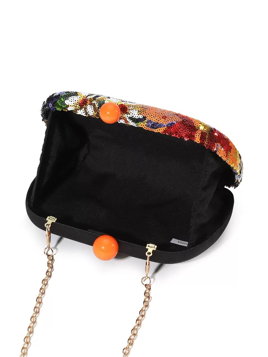 Glitter sequin evening clutch