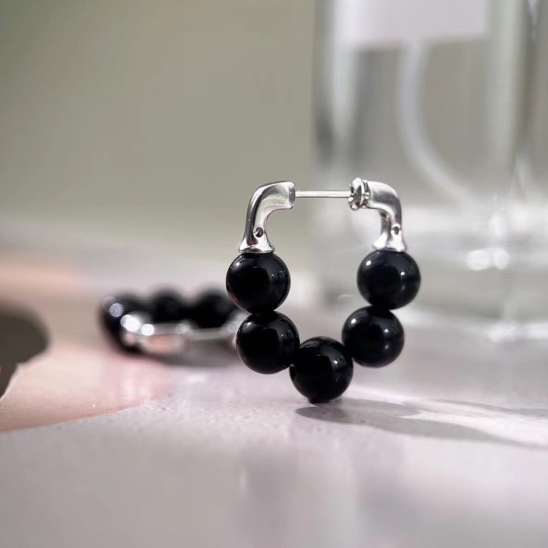 Black Onyx Sterling Silver Earrings