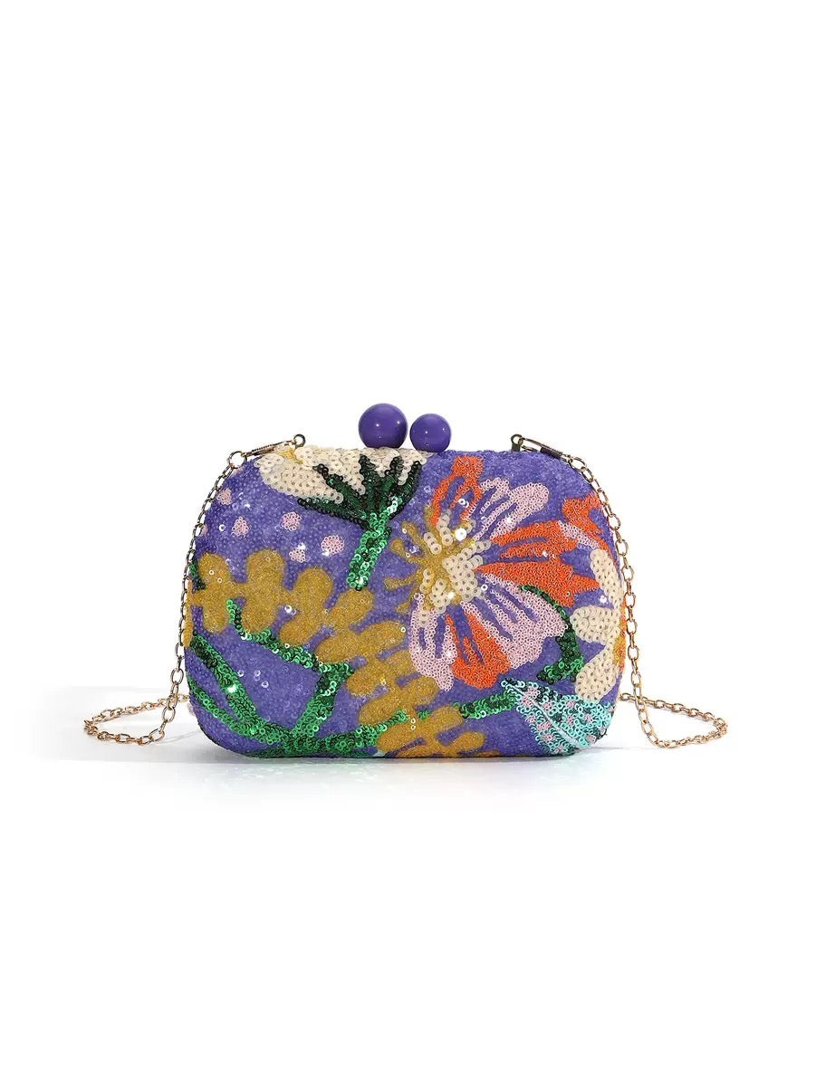 Glitter sequin evening clutch
