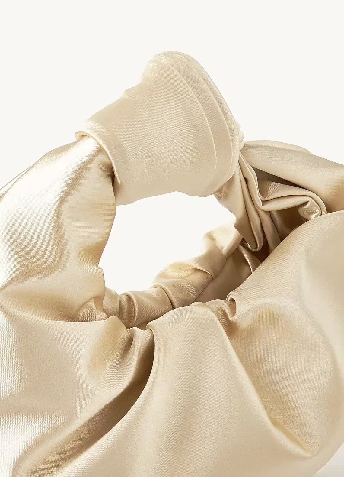 French Pleated Satin Evening Clutch