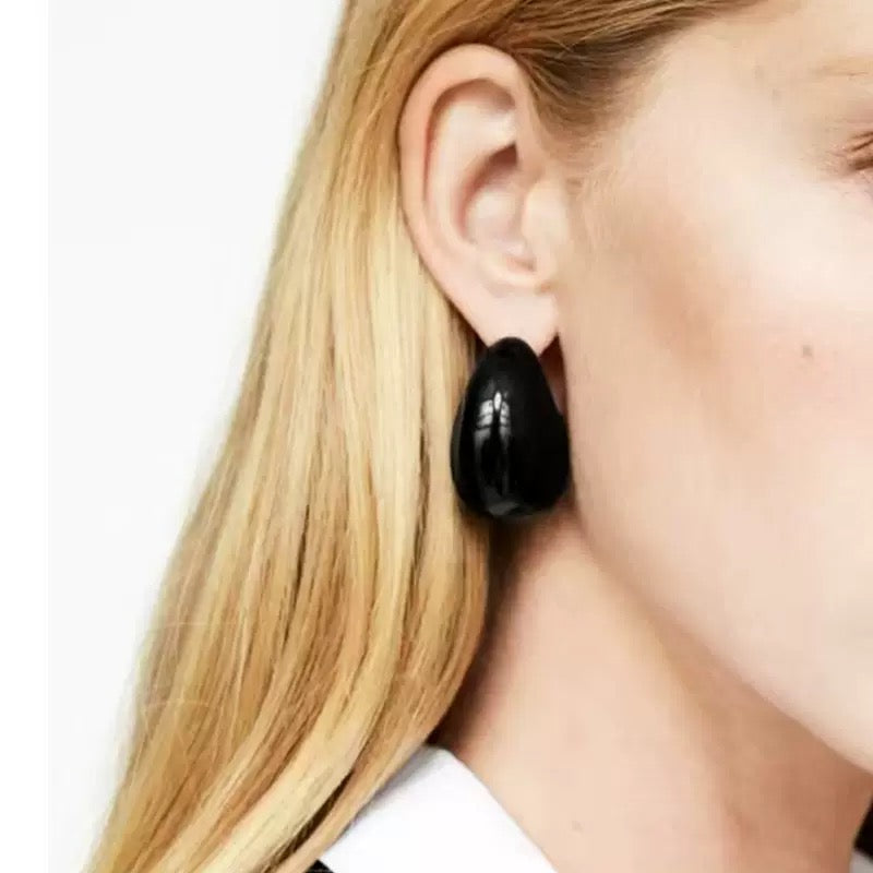 Avocado Resin Teardrop Earrings