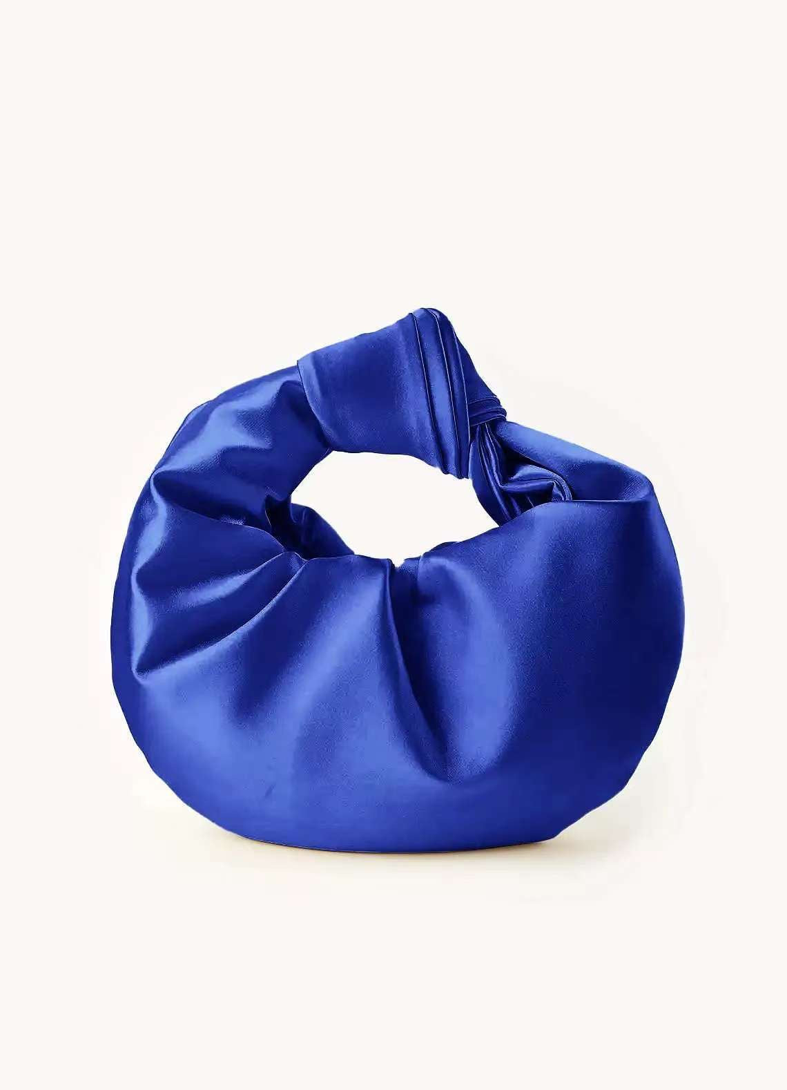 French Pleated Satin Evening Clutch