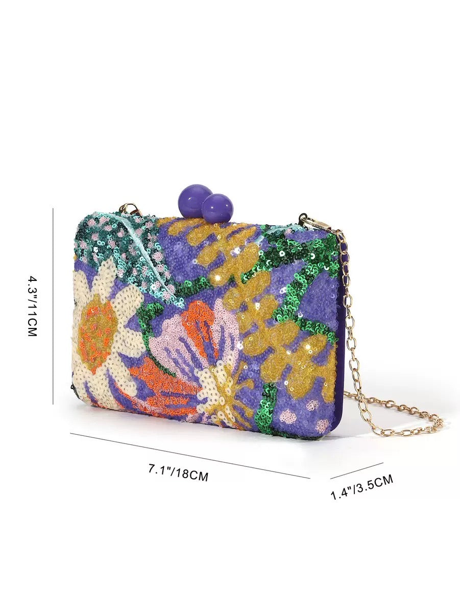 Glitter sequin evening clutch