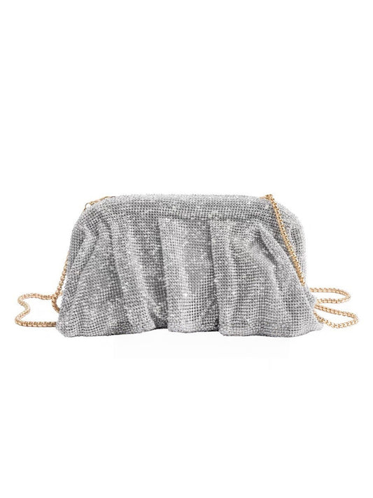 Pavé Diamond Ruched Cloud Clutch Bag