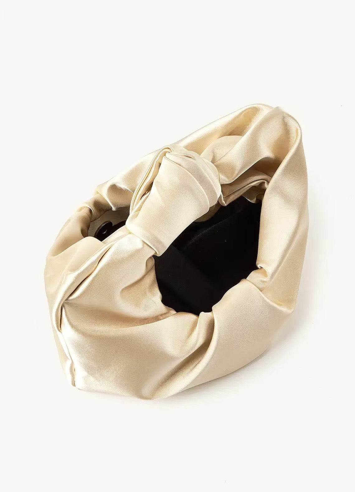 French Pleated Satin Evening Clutch