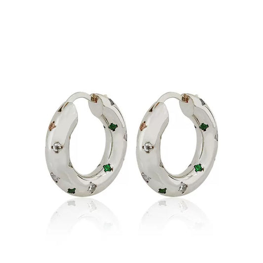 Rainbow Gemstone Doughnut Earrings