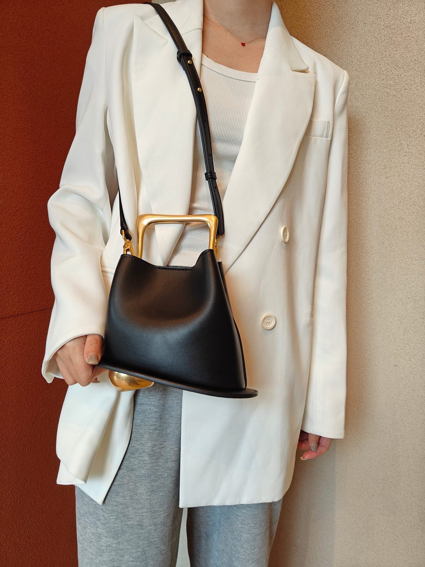 Leather Bucket Bag