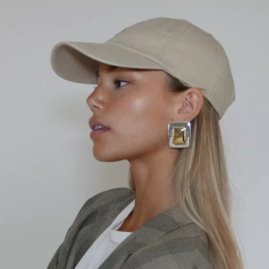 Dual-Tone Rectangle Earrings