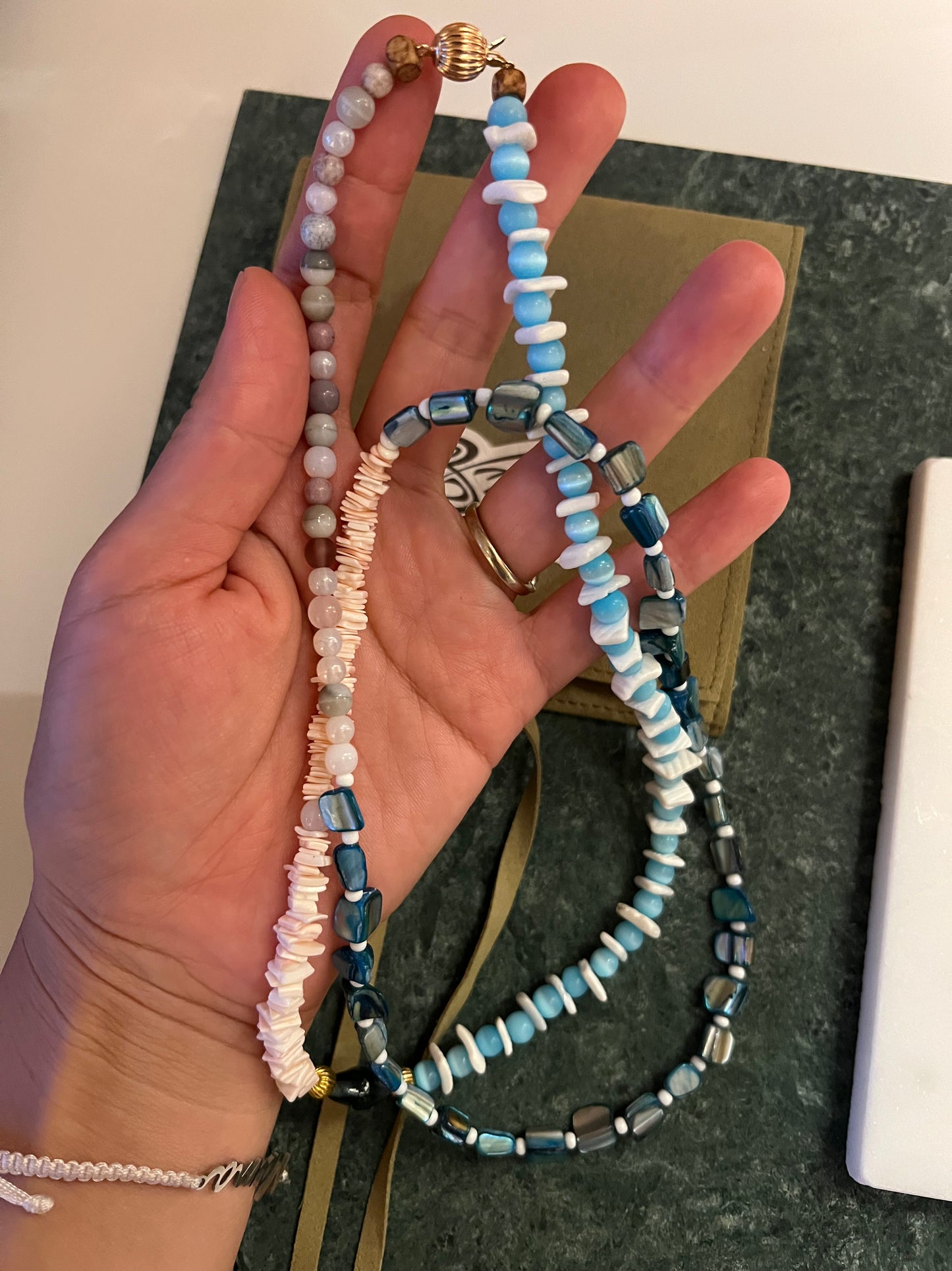 Isle Prelude Natural Stone Gradient Beaded Necklace