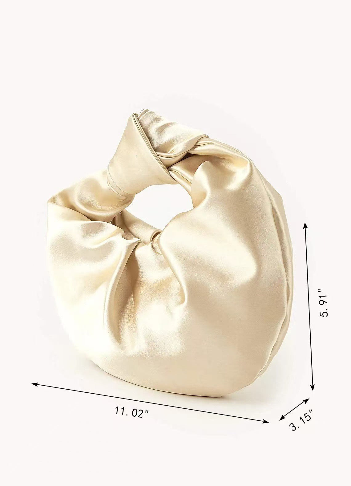 French Pleated Satin Evening Clutch