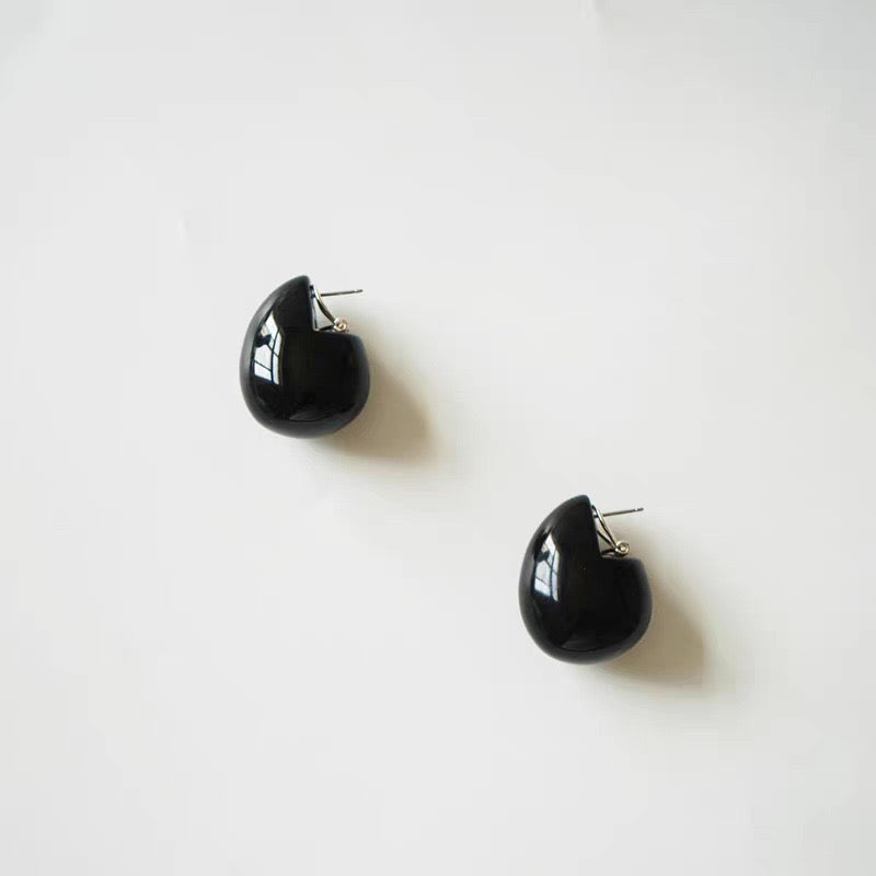 Avocado Resin Teardrop Earrings