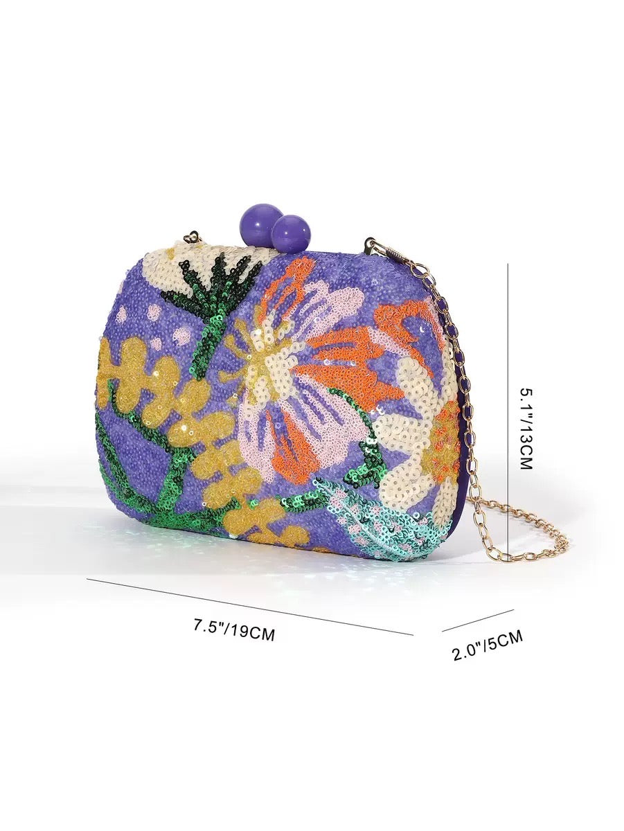 Glitter sequin evening clutch