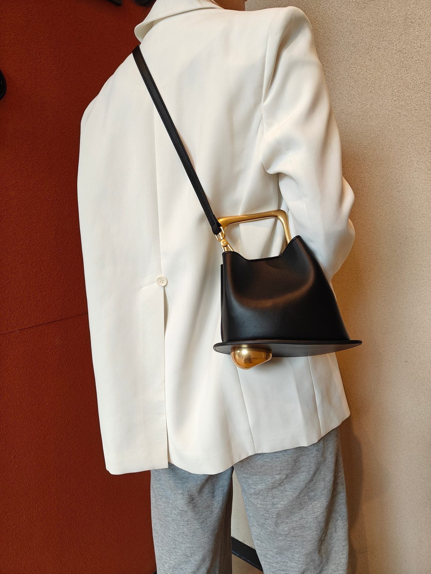Leather Bucket Bag