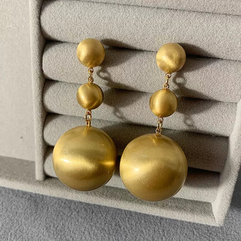 Parisian Chic Textured Orb Earrings - Duo Sizes"