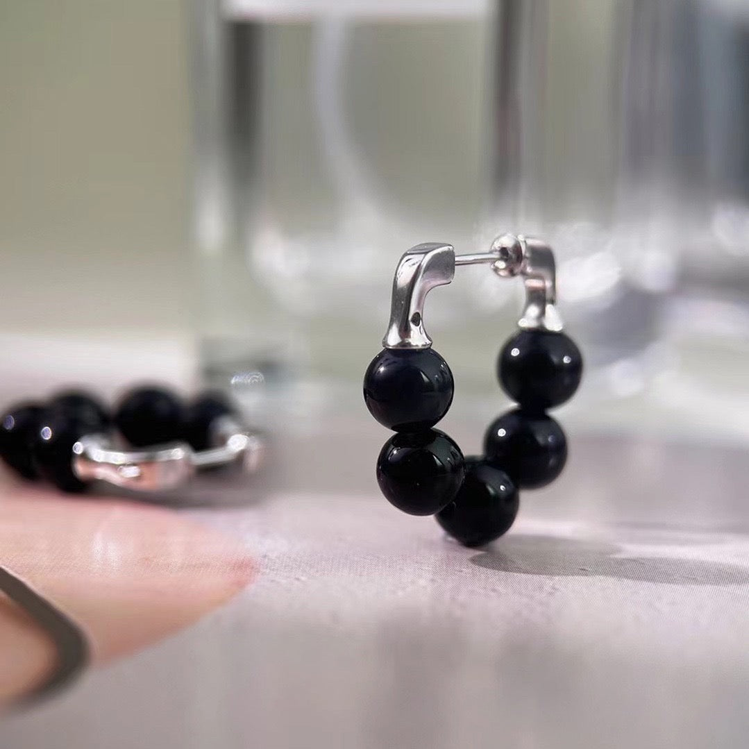 Black Onyx Sterling Silver Earrings
