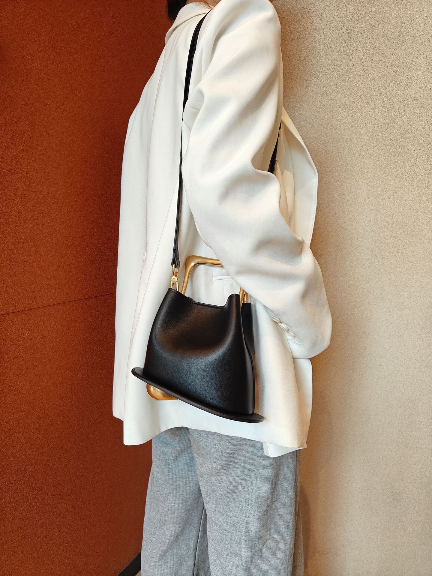Leather Bucket Bag