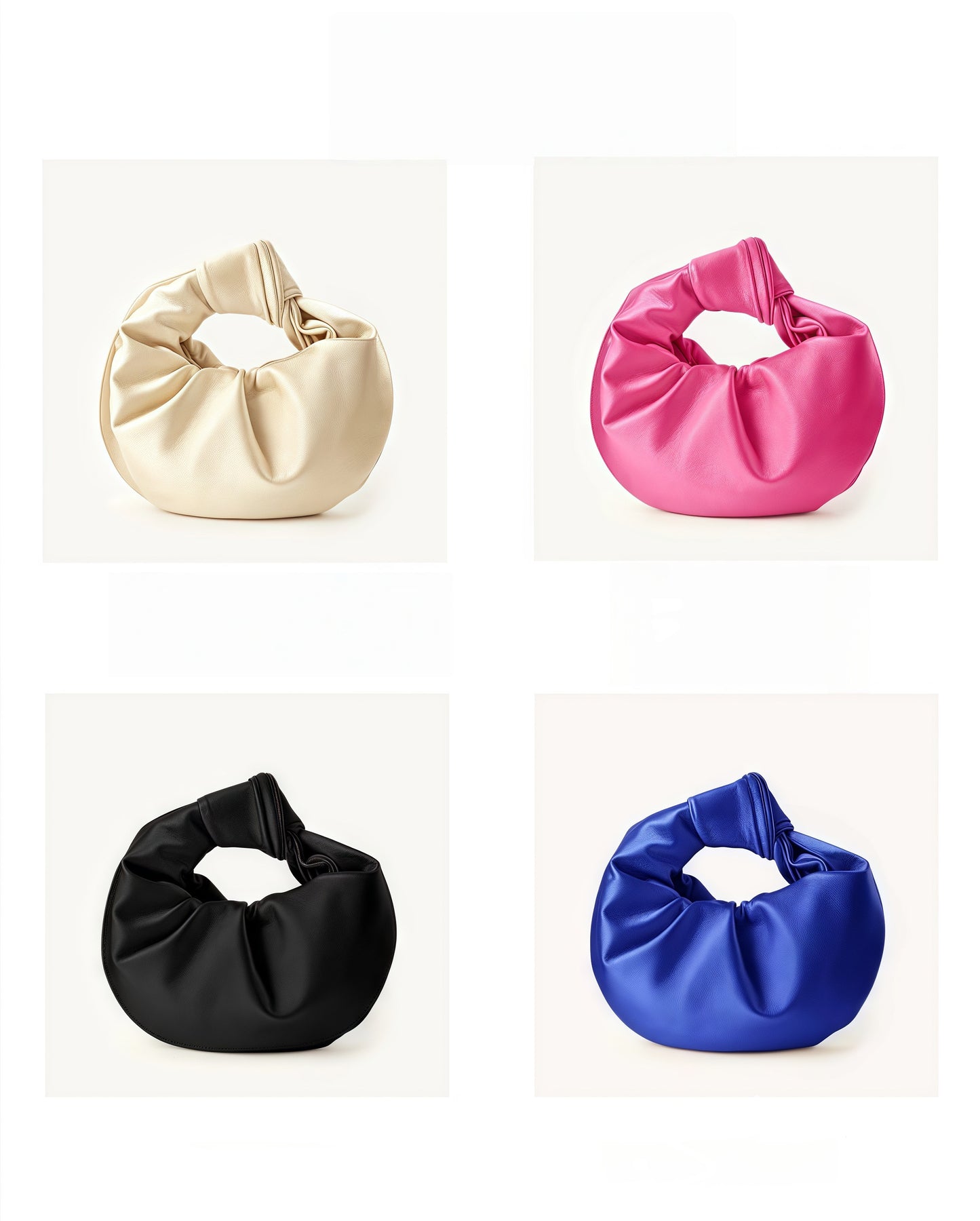 French Pleated Satin Evening Clutch