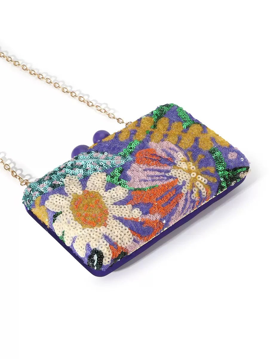 Glitter sequin evening clutch