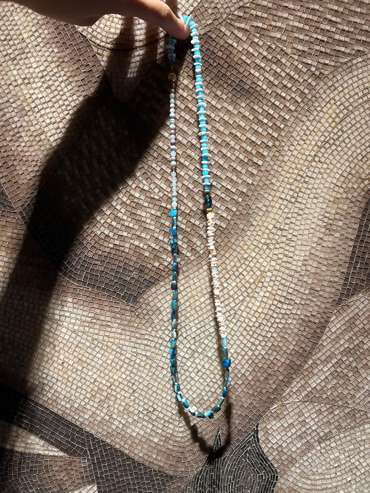 Isle Prelude Natural Stone Gradient Beaded Necklace