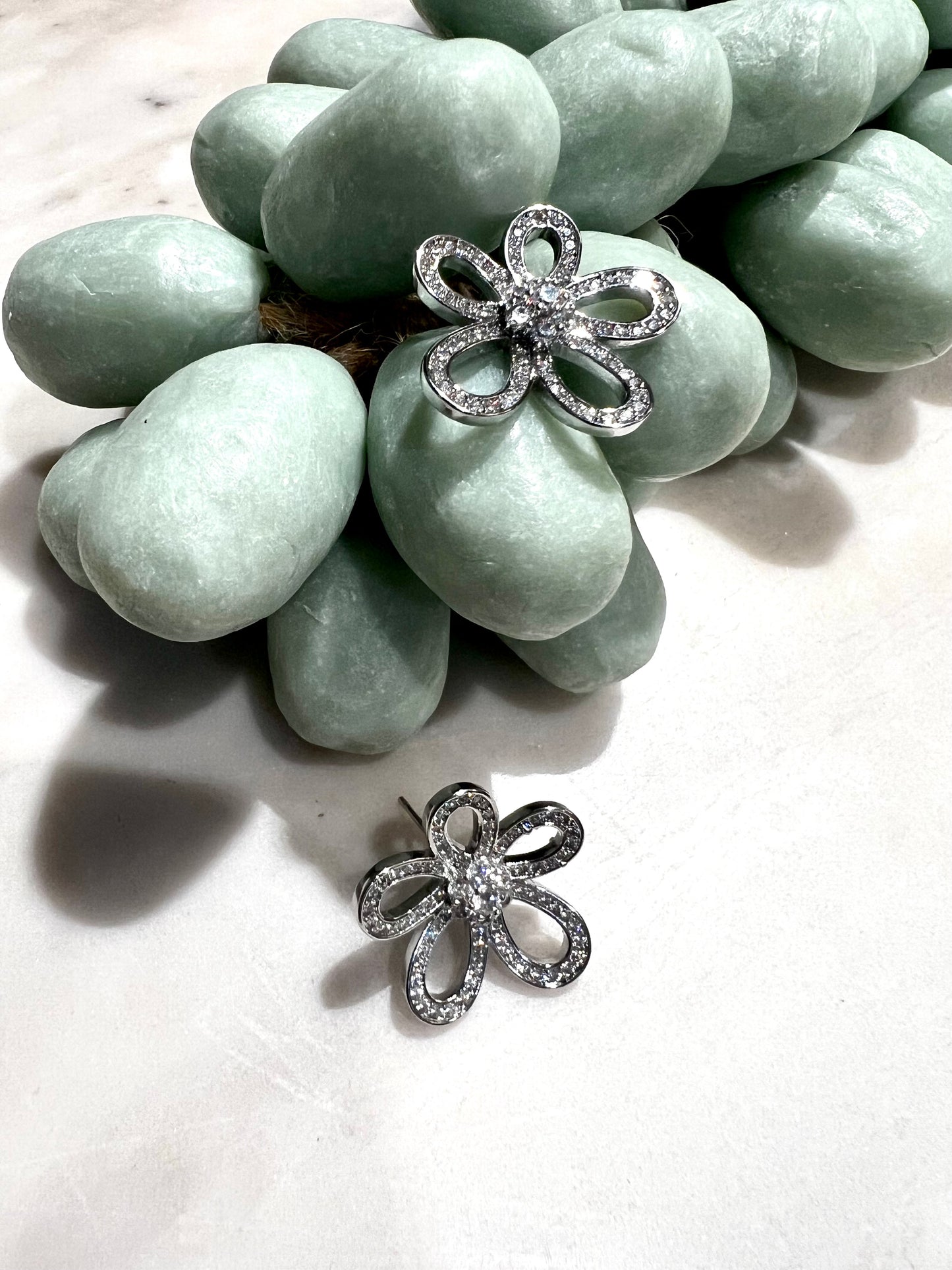 Floral Crystal Stud Earrings