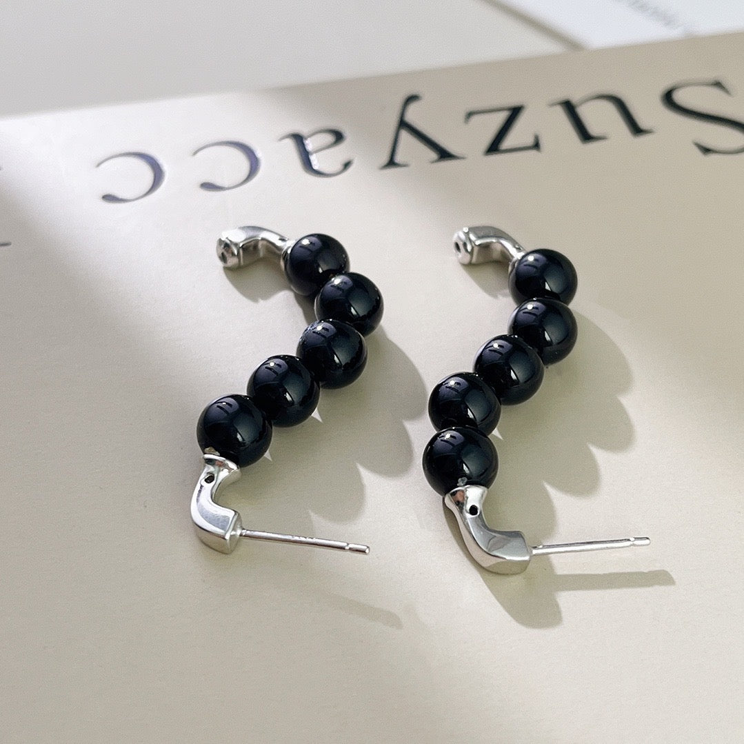 Black Onyx Sterling Silver Earrings