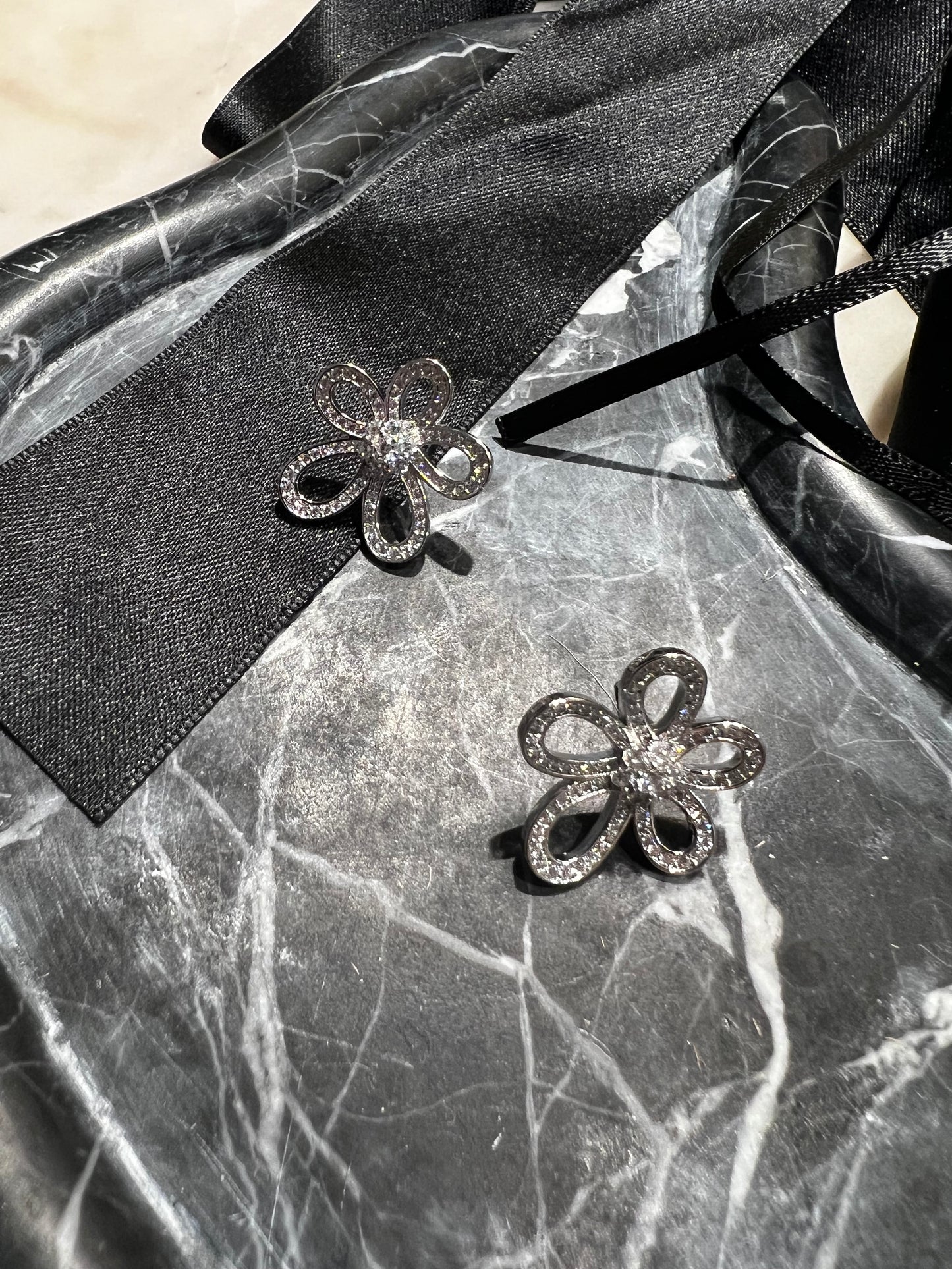 Floral Crystal Stud Earrings