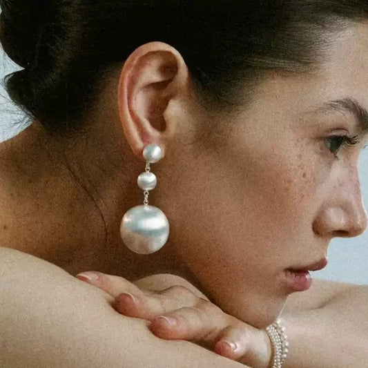 Parisian Chic Textured Orb Earrings - Duo Sizes"
