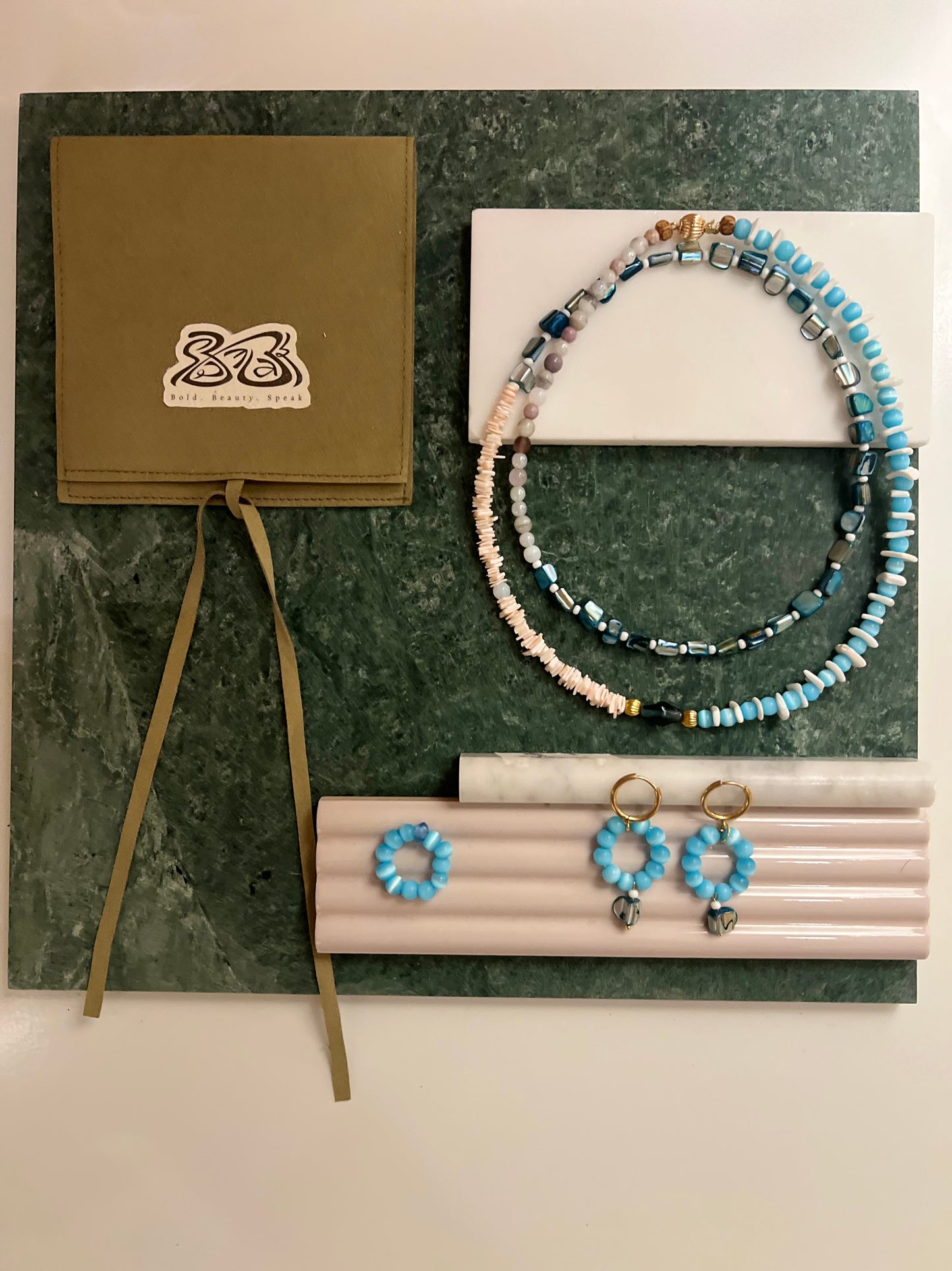 Isle Prelude Natural Stone Gradient Beaded Necklace