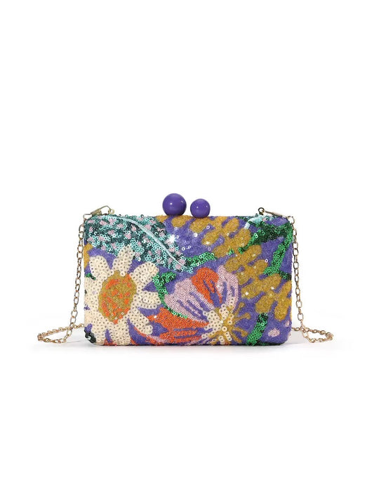 Glitter sequin evening clutch