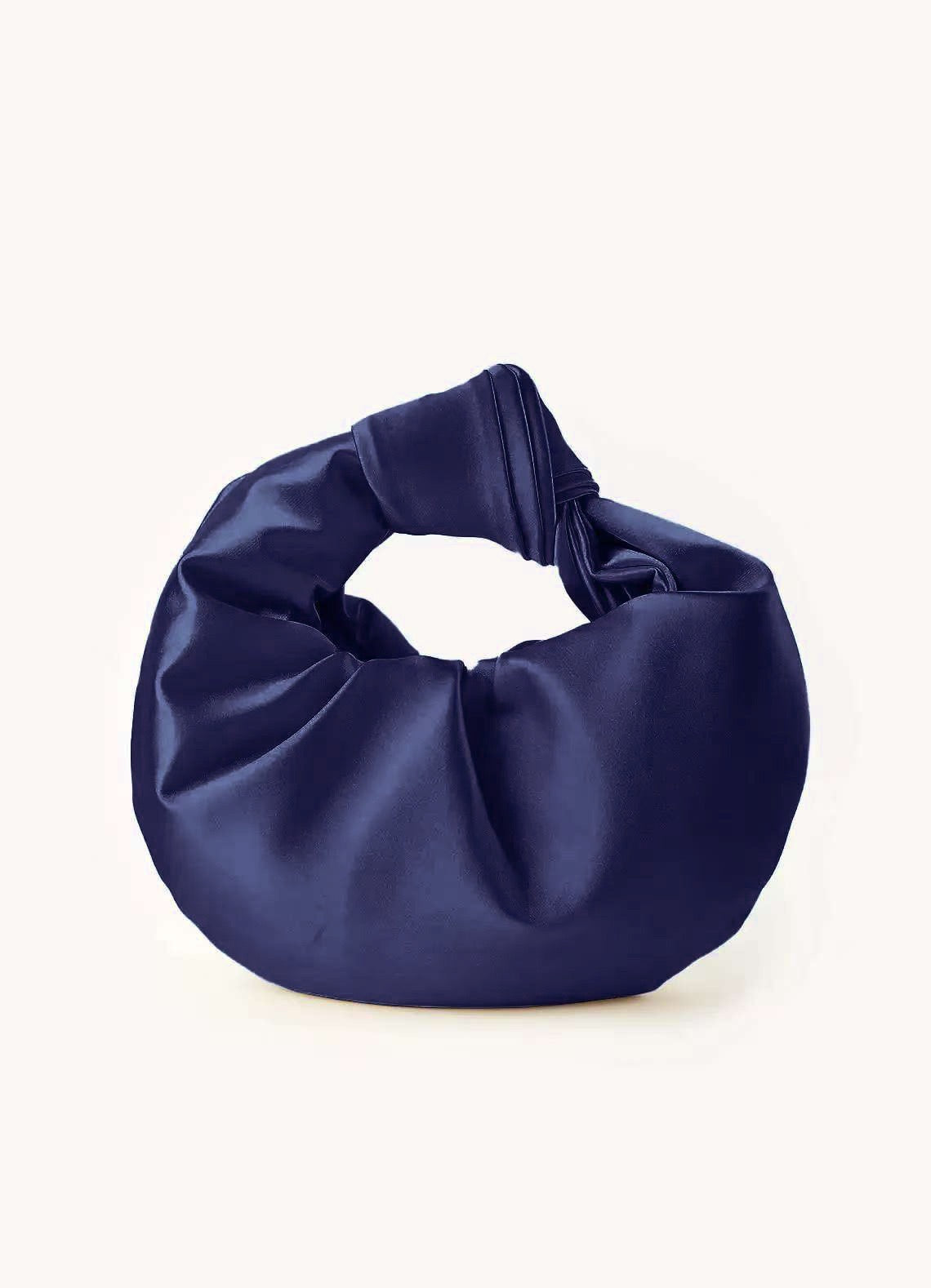French Pleated Satin Evening Clutch
