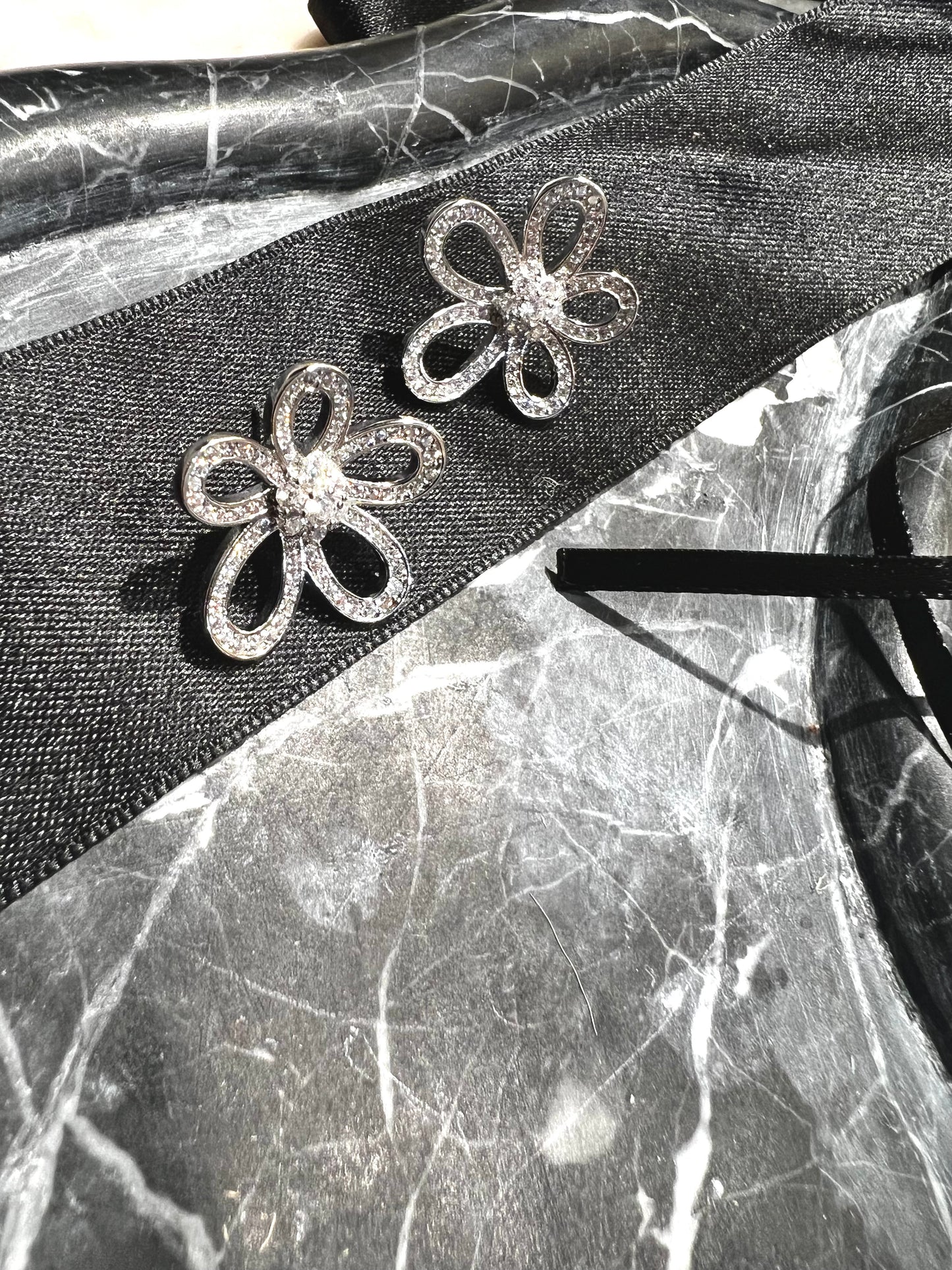 Floral Crystal Stud Earrings