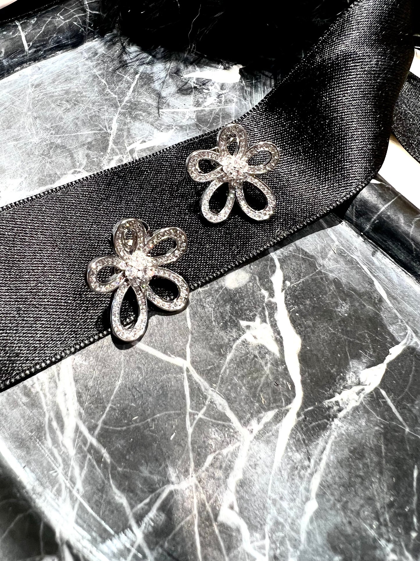 Floral Crystal Stud Earrings