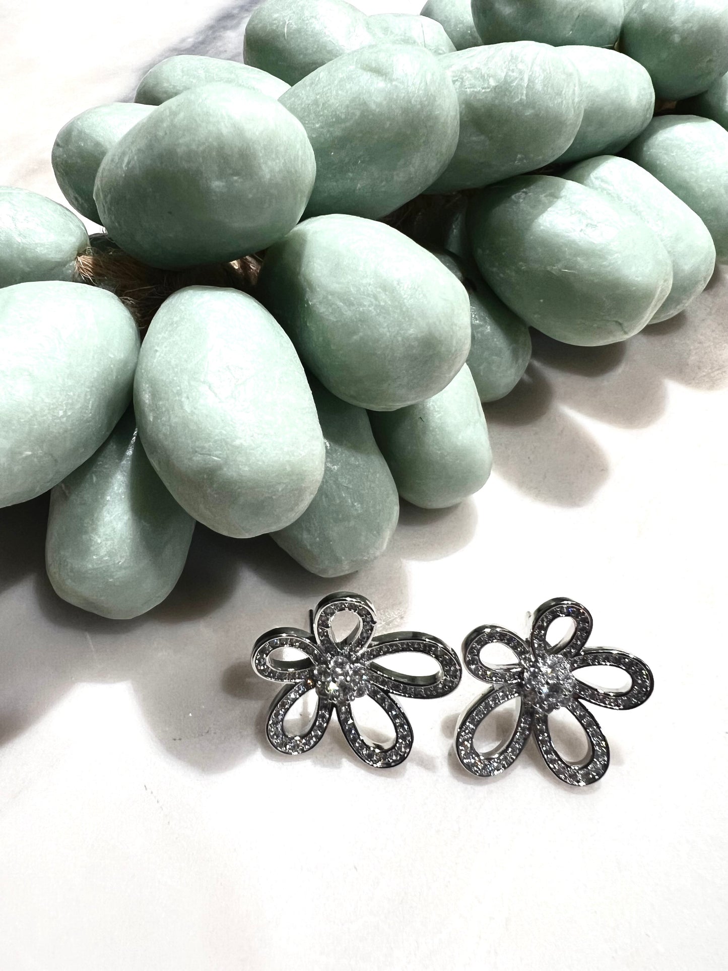 Floral Crystal Stud Earrings