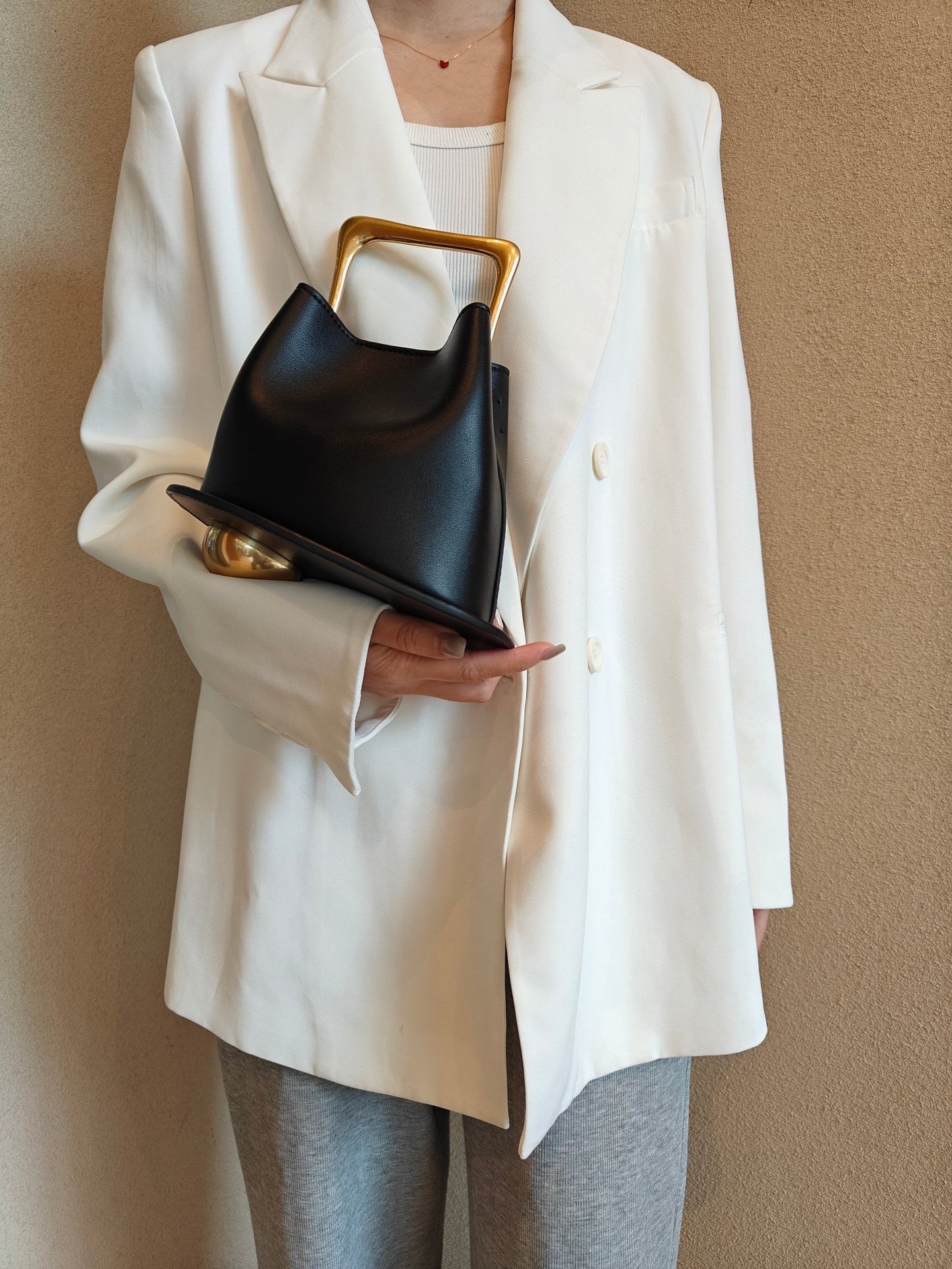 Leather Bucket Bag