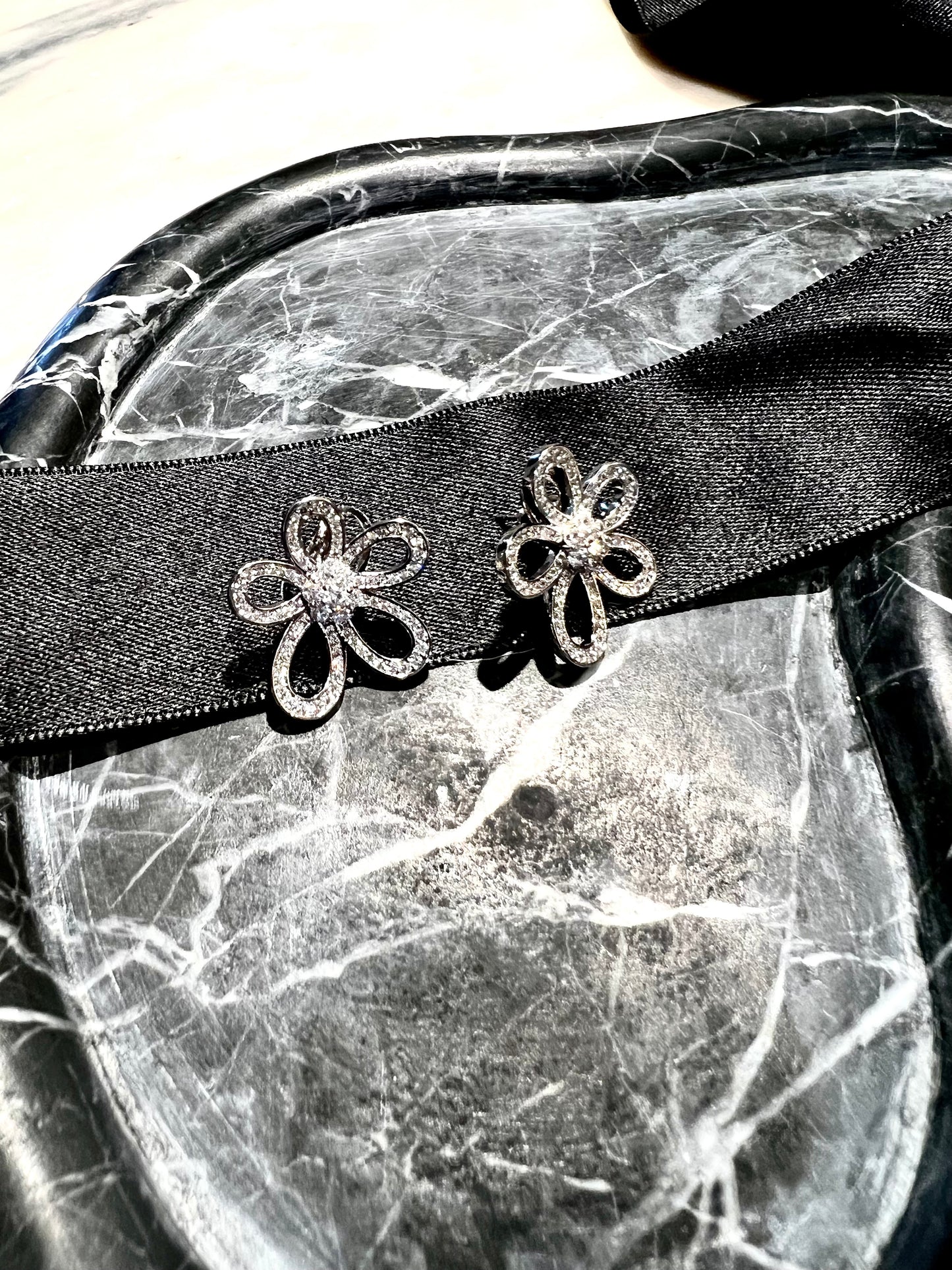 Floral Crystal Stud Earrings
