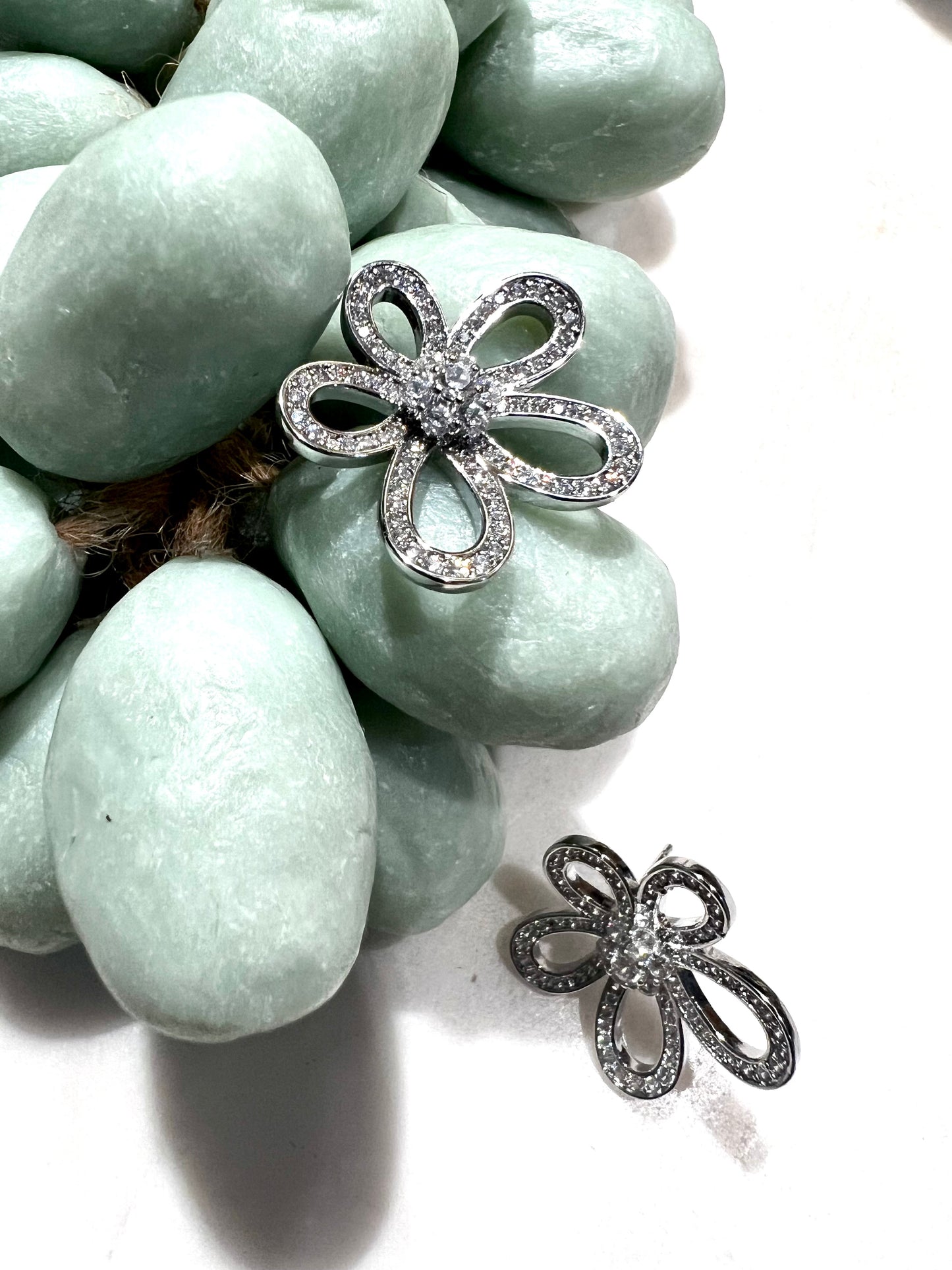 Floral Crystal Stud Earrings