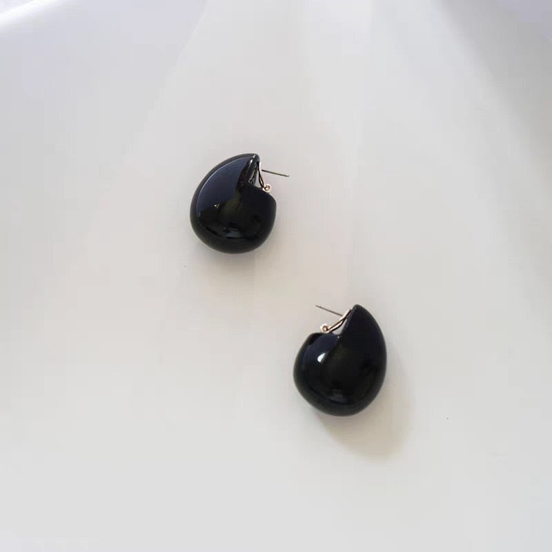 Avocado Resin Teardrop Earrings
