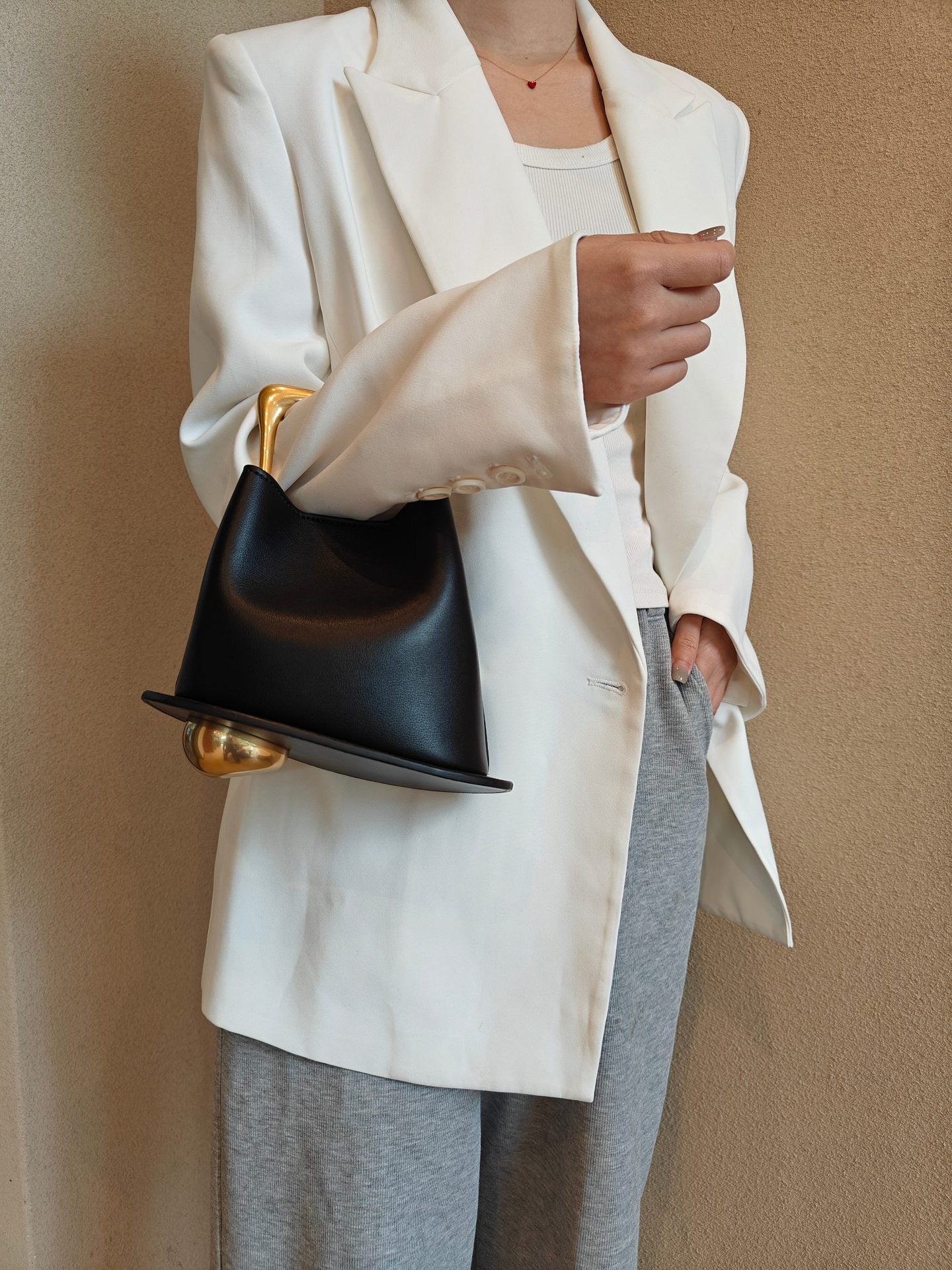 Leather Bucket Bag